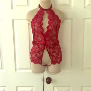 Lingerie crotch less teddy